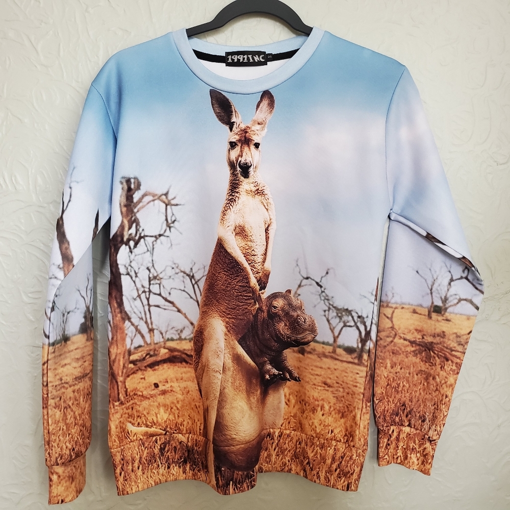 1991 INC Kangaroo Hippo Baby Sweatshirt